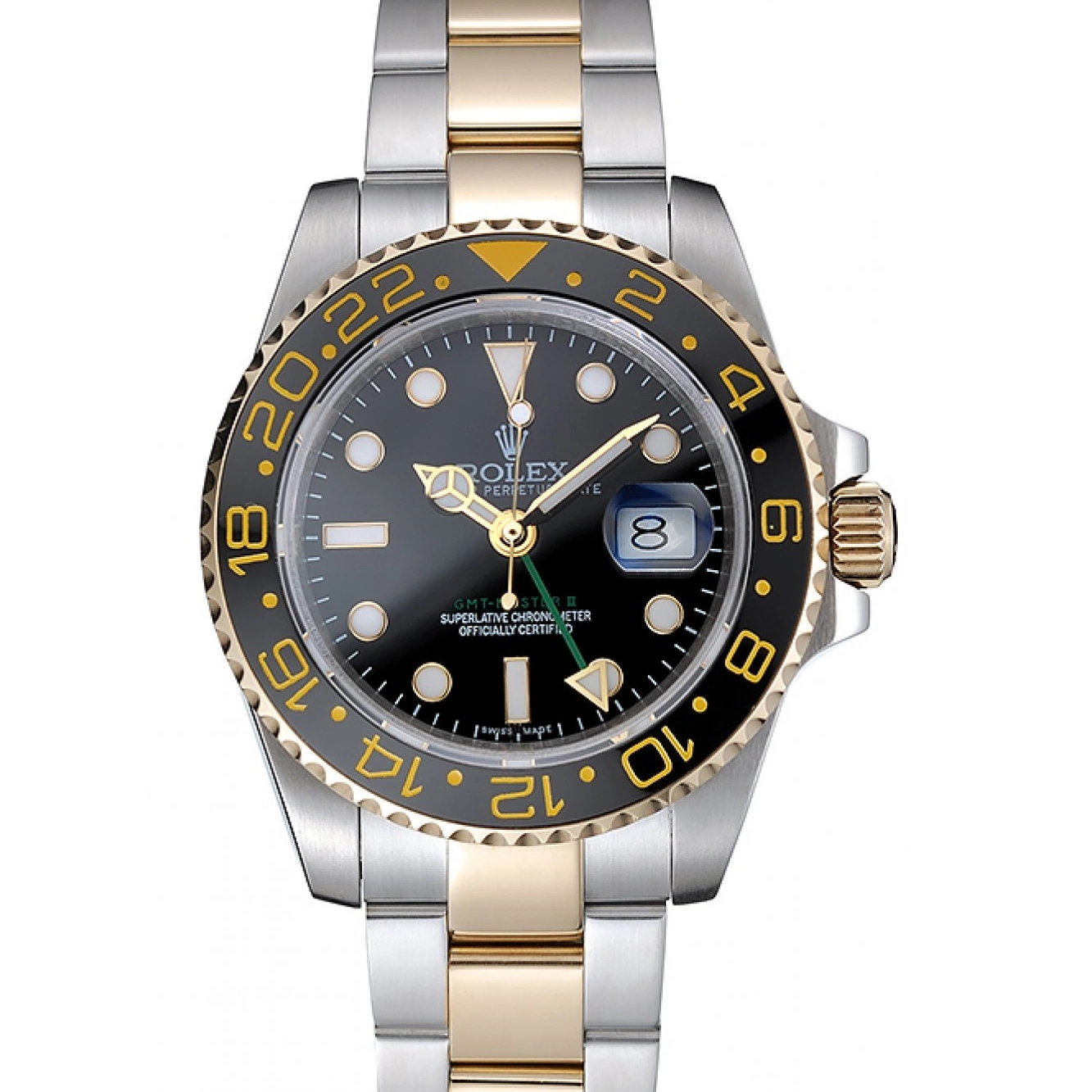 Aaa replica watch Rolex 80295 GMT Bezel Black Black Swiss Dial Master 0801